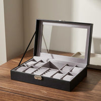 Watch and Jewelry Box Transparent Window Jewelry Watch Box Jewelry Band Slots