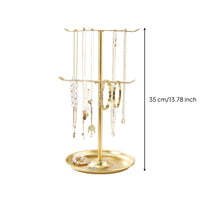2-Tier Jewelry Stand Metal Construction Tabletop Jewelry Tree for Dresser, Women