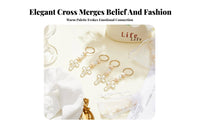 Simple Design Cross Pearl Keychain Meaningful Design Cross Keychain Favor Lightweight for Family, Parents, Christening, Wedding, Baby Shower