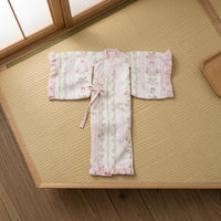 Doll Kimono Outfit Wide Sleeves Floral Doll Kimono Ruffled Waist Toy Clothing