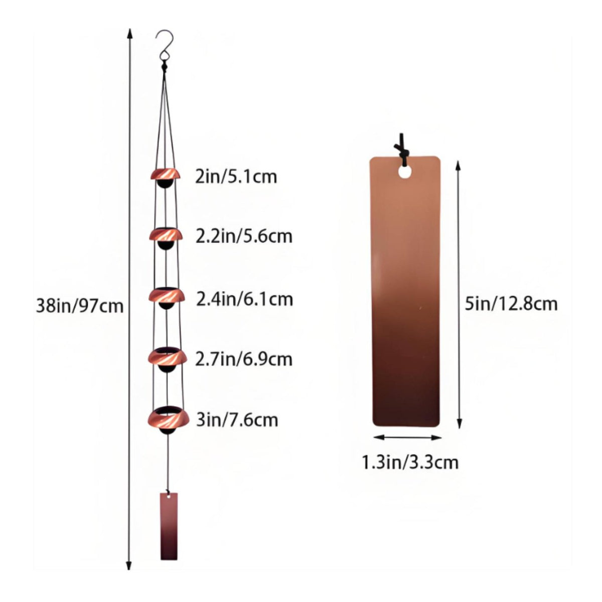 Pagoda Wind Chime Japanese Design Five-Tier Wind Chime Melodic Bells for Garden