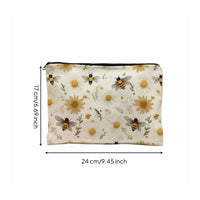 Floral Makeup Pouch Water-Resistant Floral Makeup Bag Portable for Bathroom