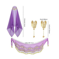 4 Pieces Fortune Teller Costume Kit Lightweight Chiffon for Themed Party, Women