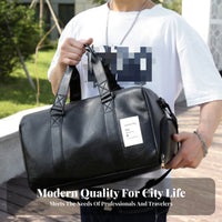 PU Leather Travel Bag Gender-Neutral Design PU Leather Duffel Bag Waterproof Gym Duffel Comfortable Handles Lightweight for Men