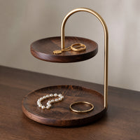 Jewelry Organizer Stand with Tray Minimalist Desktop Organizer Sturdy for Vanity