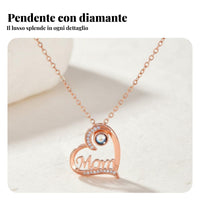 Mom Heart Projection Necklace Meaningful Gift Custom Photo Heart Locket