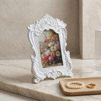 Ornate Resin Photo Frame Folding Easel Decor Piece Sculpted