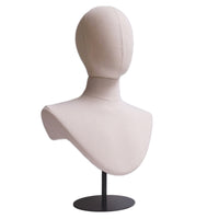 Jewelry Display Bust with Head Pin-Friendly Surface Adjustable Mannequin Bust Display Stable Base for Market Stall