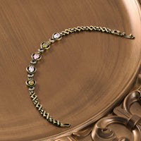Multi-Color Crystal Chain Bracelet Stackable Fashion Accessory for Women