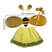 Adorable Design Costume Set Shiny Details Bee Costume Set Striped Pattern for Girls, Adults, Themed Parties, Carnival, Cosplay Events