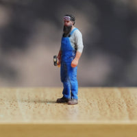1/64 Scale Worker Figure Hand Painted Miniature Handyman with Hammer