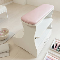 Footrest Stool with Drawer Padded Manicure Foot Rest Easy-Wipe for Home Salons