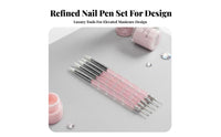 5 Pieces Double-Ended Manicure-Nail Design Tool Set Multi-Functional Manicure Accessory Easy to Clean Ergonomic Grip for Artists