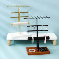 Multi-Layer Metal Jewelry Display Space-Saving T-Shaped Bar Jewelry Stand