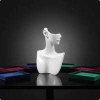 3 Pieces Resin Bust Display Stand Polished Finish Necklace Display Bust