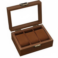 Watch and Jewelry Storage Box Dustproof Wooden Jewelry Box Glass Top Watch Display Case Large Capacity for Women