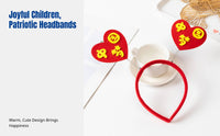 Patriotic Day Headband, Kids Patriotic Hair Accessory, Star Heart Flag Decoration, Chinese Style Holiday Headwear