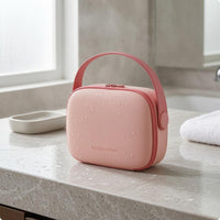 Boxy Cosmetic Bag Matte Rectangular Makeup Case Top Handle