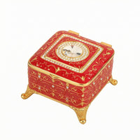 Decorative Jewelry Box Faceted Ornament Decor Item Fitted Lid