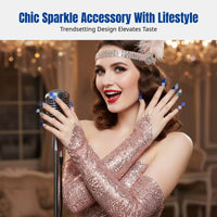 Beaded Fingerless Long Gloves, Retro Women's Cosplay Party Stage Accessory