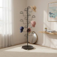 Floor Standing Hat Stand Rust-Resistant Multi-Tier Hat Display Stand Hairpiece Display Stand Strong Load-Bearing for Boutique
