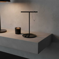 Necklace Holder with Tray Modern Minimalist Design Countertop Jewelry Organizer 2-Tier Crossbar Jewelry Stand Space-Saving