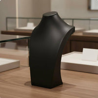 Black Leatherette Necklace Display Elegant Design Necklace Display Bust