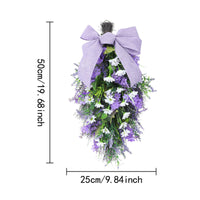 Violet Teardrop Wreath Outdoor-Friendly Violet Lavender Wreath Realistic Look