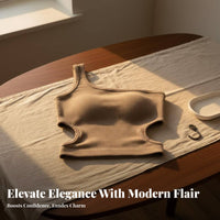 Single Shoulder Top Built-in Pads Padded Camisole Ribbed Cutout Top Korean Design Close Fit for Young Women, Summer