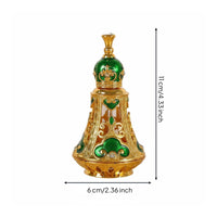 Ornate Perfume Bottle Openwork Bell-Shaped Glass Bottle Golden-Hued