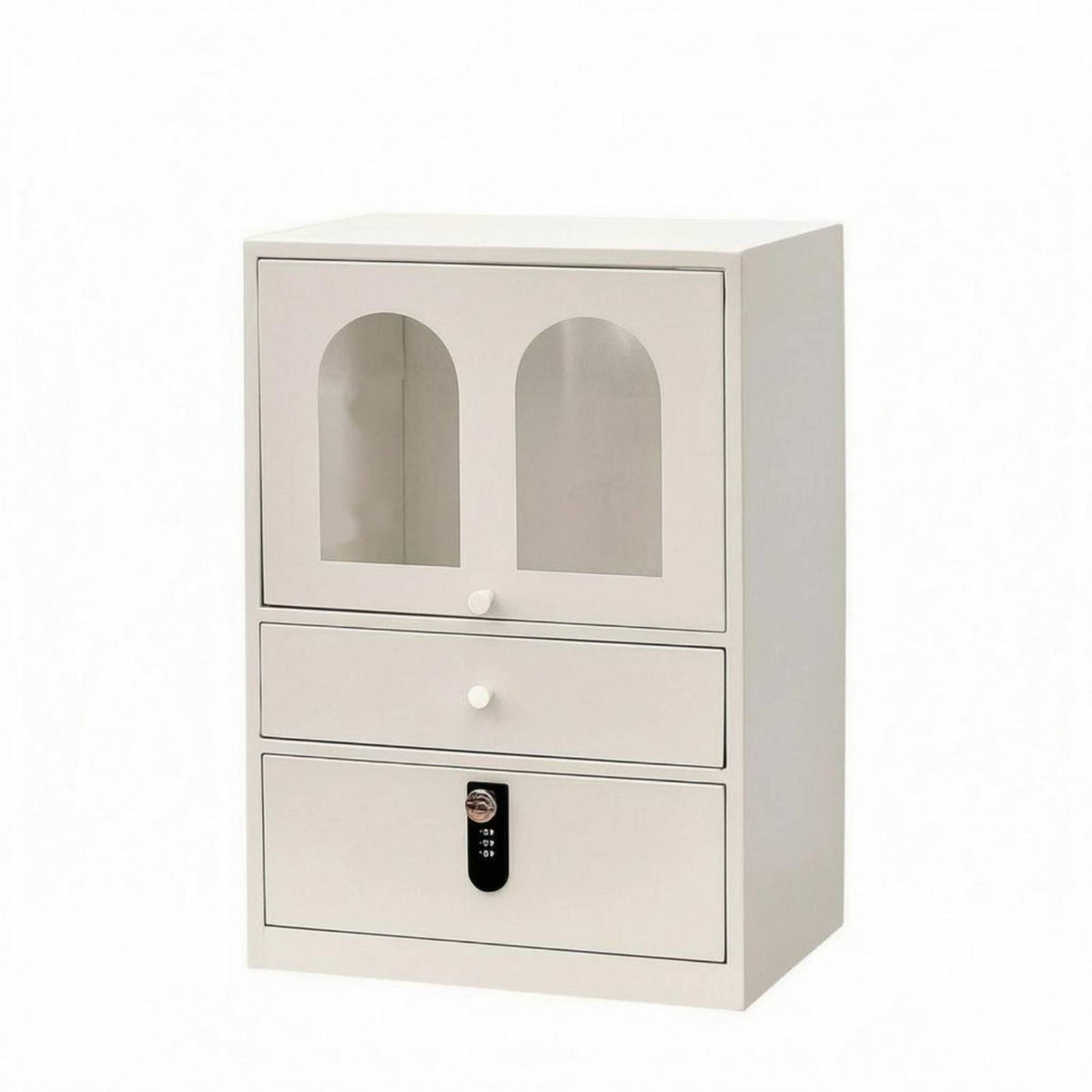 Tabletop Makeup Cabinet Rectangular Lockable Desktop Cabinet