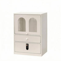 Tabletop Makeup Cabinet Rectangular Lockable Desktop Cabinet