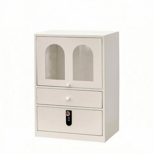 Tabletop Makeup Cabinet Rectangular Lockable Desktop Cabinet