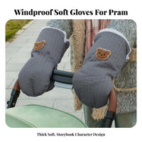 2 Pieces Winter Baby Carriage Handle Cover Windproof Baby Carriage Handlebar Mittens Pushchair Handlebar Mittens Easy to Install