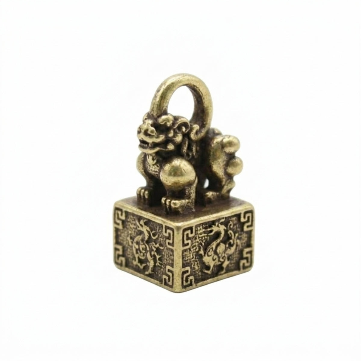 Miniature Brass Seal Ornament Handmade Brass Creature Charm Anti-Oxidation