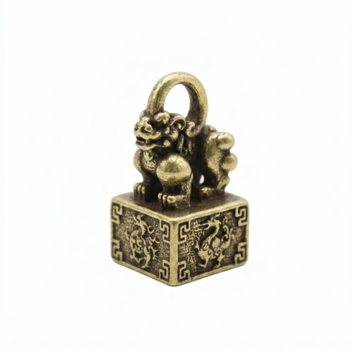 Miniature Brass Seal Ornament Handmade Brass Creature Charm Anti-Oxidation