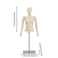 Female Mannequin with Wooden Arms Realistic Dress Form Posable for Tailors