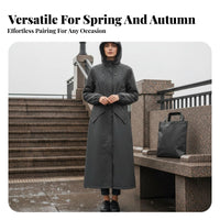 Fashionable Design Long Hooded Raincoat Breathable Fashion Rain Jacket Windproof for Travelers, Campers, Rainy Days, Casual Wear, Outdoor