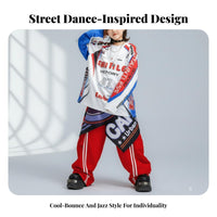 Street Dance Kids Performance Set, Cool Bounce Boys & Girls Costume, Jazz Wear, Colorful Print, Stage & Holiday