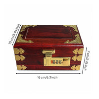 Compact Size Wood Jewelry Storage Box Lockable Wooden Jewelry Box