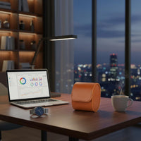 PU Leather Watch Box Soft Luxurious Cloth Lining Single Watch Travel Case Snap Button Closure Flat Bottom Stability