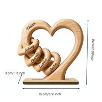 Wooden Heart with Base Freestanding Table Decor Eco-Friendly for Grandmothers