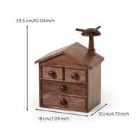 House Shaped Jewelry Box Space-Saving Jewelry Box with Drawers for Girls
