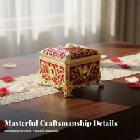 Exquisite Gift European Design Jewelry Box Long-Lasting Zinc Alloy Engraved Keepsake Case for Wedding