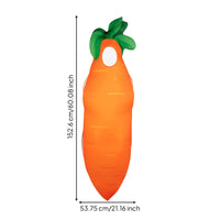Carrot Outfit Vegetable Costume Tapered Shape Comfortable Oversized Comical Leafy Top Detail Slip on Design Suitable for Halloween Events Dress Up