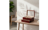 Watch Box with Drawer Padded Watch Display Case Shielded Organizer for Dresser
