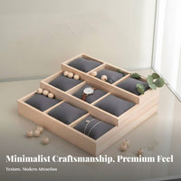 Jewelry Display Tray with Pillows Accessible Top Entry Watch Storage Organizer Multi-Compartment Bracelet Holder Abrasion