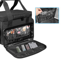 Travel Makeup Bag with Handle Wipe-Clean Cosmetic Bag Makeup Case with Removable Dividers for Journeyers