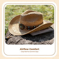 Sun Hat, Wide Brim Cowboy Style, Summer Beach Protection