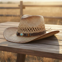 Straw Cowboy Hat Breathable Cowboy Straw Hat Protection for Outdoor